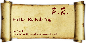Peitz Radvány névjegykártya